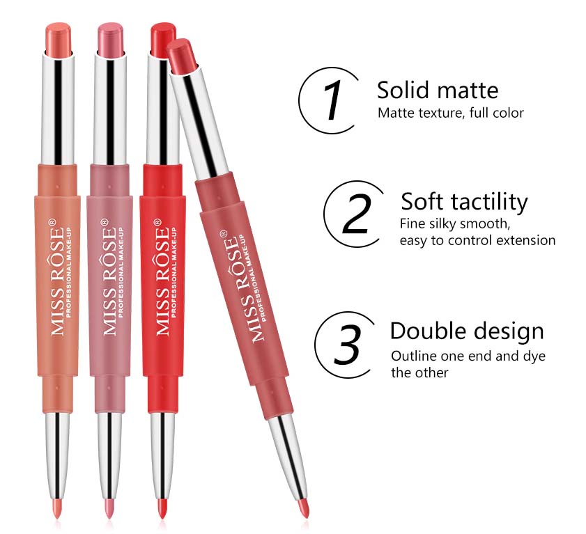 Miss Rose High Pigmented 2-in-1 Lipstick Plus Lipliner